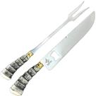 Conjunto Faca + Garfo Kairós 10" cabo Rabo de Tatu