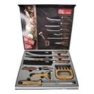 Conjunto Facas 8 Pcs Engarb Aço Inox Cozinha Churrasco