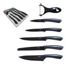 Conjunto Facas Cozinha Churrasco Chef Titanium Super Lamina - Bobssen