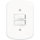 Conjunto Fame 4X2 Branco Com Placa 2Simples Conjunto Fame 4X2 Branco Com Placa 2Simples