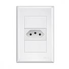 Conjunto Fame Evidence 4X2 Branco Com Placa (1Tomada 10A) Conjunto Fame Evidence 4X2 Branco Com Placa (1Tomada 10A)