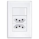 Conjunto Fame Evidence Interruptor Simples e Tomada Dupla 2P+T 20A 3534 Branco