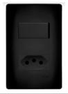Conjunto Fame Habitat Black - Interruptor Simples 16A, Tomada 2P+T 10A