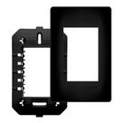 Conjunto Fame Habitat Black - Placa Com Suporte 3 Módulos 4x2