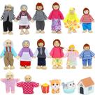 Conjunto familiar Dollhouse de madeira ONEST 18 peças com acessórios