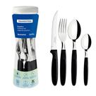 Conjunto Faqueiro Talheres Garfo Faca Colher Tramontina Ipanema 24 un Inox