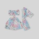 Conjunto Feminino 3 peças Cropped + Kimono + Shorts 0614