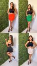 Conjunto feminino adulto saia e blusa no tecido linho. Tamanho M Conjunto feminino adulto saia e blusa no tecido linho. Tamanho M