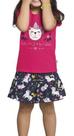 Conjunto Feminino Algodão Blusa Gato C/ Short Saia Nº 1 Ao 3