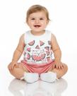 Conjunto Feminino Bebê Regata Gato Melância Com Shorts Moletom M