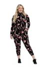 Conjunto Feminino Blusa Cacharrel E Calça Com Punho E Bolso