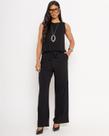 Conjunto Feminino Blusa + Calça Em Malha - Preto