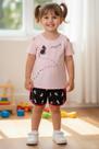 Conjunto Feminino Blusa Ciganinha Gato C/ Shorts Nº 1 Ao 3