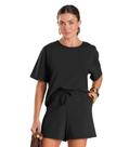 Conjunto Feminino Blusa Com Shorts Dianna Preto