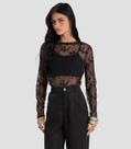 Conjunto Feminino Blusa de Tule com Top Dianna Preto