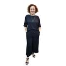 Conjunto Feminino Blusa e Calça Pantacourt Passeio Shopping