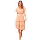 Conjunto feminino blusa e saia midi com babados em crepe com forro rom ntico elegante