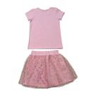 Conjunto Feminino Blusa e Saia Tule Corações 25145 - Rollu
