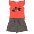 Conjunto feminino Blusa em meia malha e Short em moletom com Lurex 11624