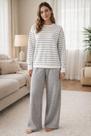 Conjunto Feminino Blusa Listrada e Calça Moletom Lunender 69385