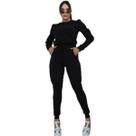 Conjunto feminino blusa manga princesa e calça com bolsos