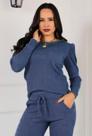 Conjunto feminino blusa manga princesa e calça com bolsos