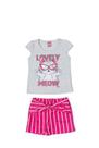 Conjunto feminino Blusa meia malha e Short Ribana sublimado 11619.2