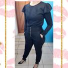 Conjunto feminino calça/blusa camurça suede scuba P