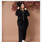 Conjunto Feminino Calça Blusa Capuz Plush Outono Inverno Conjunto Feminino Calça Blusa Capuz Plush Outono Inverno