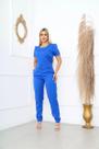 Conjunto Feminino Calça E Blusa Alfaiataria Social Trabalho - AZUL