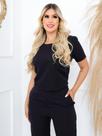 Conjunto Feminino Calça E Blusa Alfaiataria Social Trabalho PRETO
