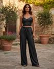 Conjunto feminino calça pantalona cropped duna brilhante