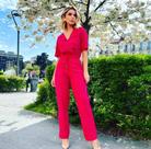 conjunto feminino calça pantalona e camisa pink conjunto feminino calça pantalona e camisa pink