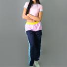 Conjunto Feminino Calça Tricolor Com Cropeed BABE Azul e Rosa Tendência Blogueira Estilo Gringa Conjunto Feminino Calça Tricolor Com Cropeed BABE Azul e Rosa Tendência Blogueira Estilo Gringa