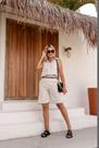 Conjunto feminino camisa e bermuda linho-viscose betina