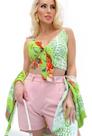 Conjunto Feminino Cardigan Cropped Com Bojo Estampado