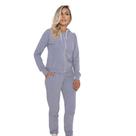 Conjunto Feminino Casaco De Moletom Com Zíper e Capuz +Calça Com Bolso Conjunto Feminino Casaco De Moletom Com Zíper e Capuz +Calça Com Bolso