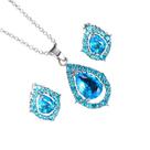 Conjunto Feminino Colar Brincos Cristal Safira Esposa C12 Namorada Esposa 15 Anos
