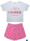 Conjunto feminino colorful branco