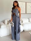 Conjunto feminino com Amarração nas costas Vanessa elegante Boho Casual Seda Apliques Conjunto Noite Escritório Formal e Noturno Verão Conjunto feminino com Amarração nas costas Vanessa elegante Boho Casual Seda Apliques Conjunto Noite Escritório Formal e Noturno Verão