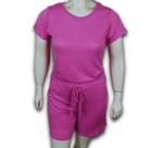 Conjunto Feminino Crochet Shine Blusa Crochet e Short Forrado Plus Size