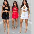 Conjunto Feminino (cropped + saia) Modinha/ Moda Blogueira Tamanho único