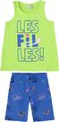 Conjunto feminino de blusa e short ciclista Malwe - 120116