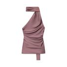 Conjunto Feminino De Calça De Cintura Alta Com Perna Larga E Gola De Lenço Poá Sem Mangas E Costas