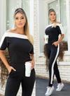 Conjunto Feminino de Calça e Blusa de Malha crepe