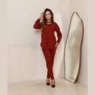 Conjunto Feminino De Frio Manga Longa Com Capuz E Calça Leg