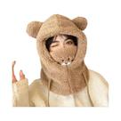 Conjunto Feminino De Inverno Com Gorro De Pelúcia Com Orelhas De Urso, Cachecol E Luvas, Quente,