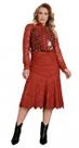 Conjunto Feminino de Jaqueta e Saia Midi em Renda Fascinius
