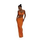 Conjunto Feminino De Verão Com Saia E Top Franzido, Gola Quadrada, 2 Peças, Tendência Para Festas Na