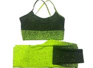 Conjunto Feminino Degradê para Academia com Cintura Alta e Bojo